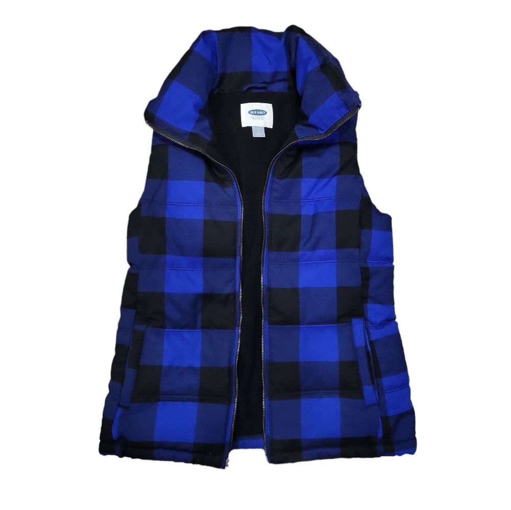 NWOT new Old Navy women's plaid fleece lined very warm winter puffer vest SP